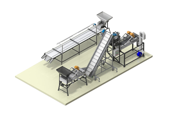 Industrial complex for processing almonds (200 kg/h)