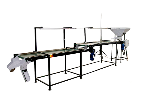 Two-level belt inspection table