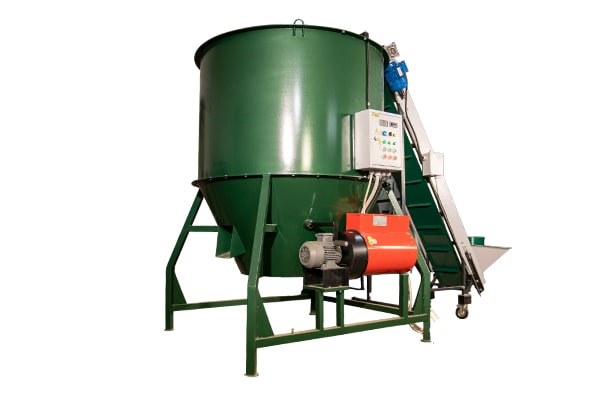- Dryer for walnuts, hazelnuts, and almonds in shell (2 tons/day)