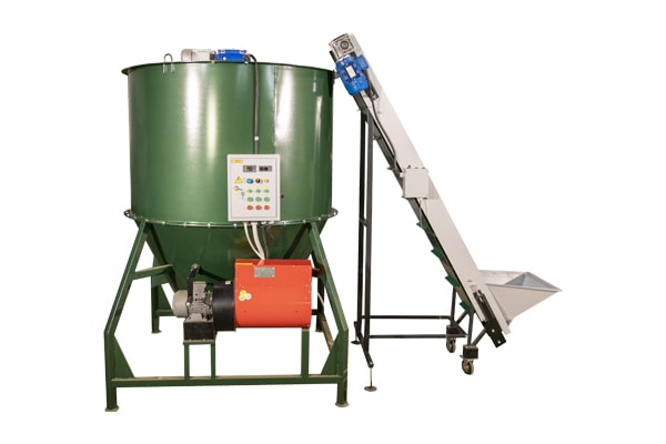 Dryer for walnuts, hazelnuts, and almonds in shell (2 tons/day)